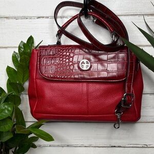 Giani Bernini Red Leather Crossbody/Satchel